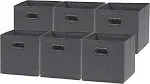 6 Pack Simplehousewar<wbr/>e Foldable Cube Storage Bin With Handle Dark Grey