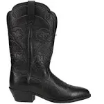 Ariat Women's Heritage Western R Toe Boot - 10 - Black Deertan