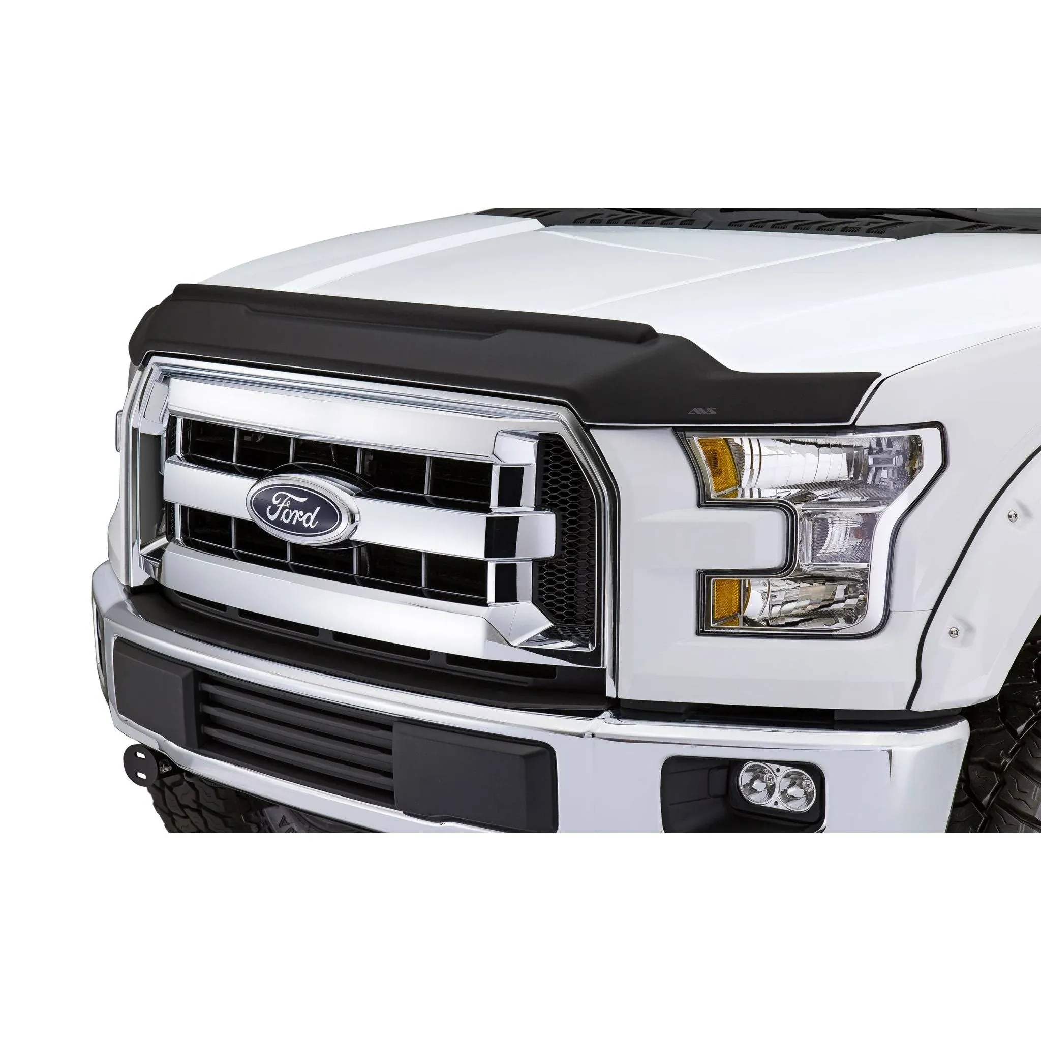 AVS 06-17 Ford Expedition Aeroskin II Textured Low Profile Hood Shield - Black