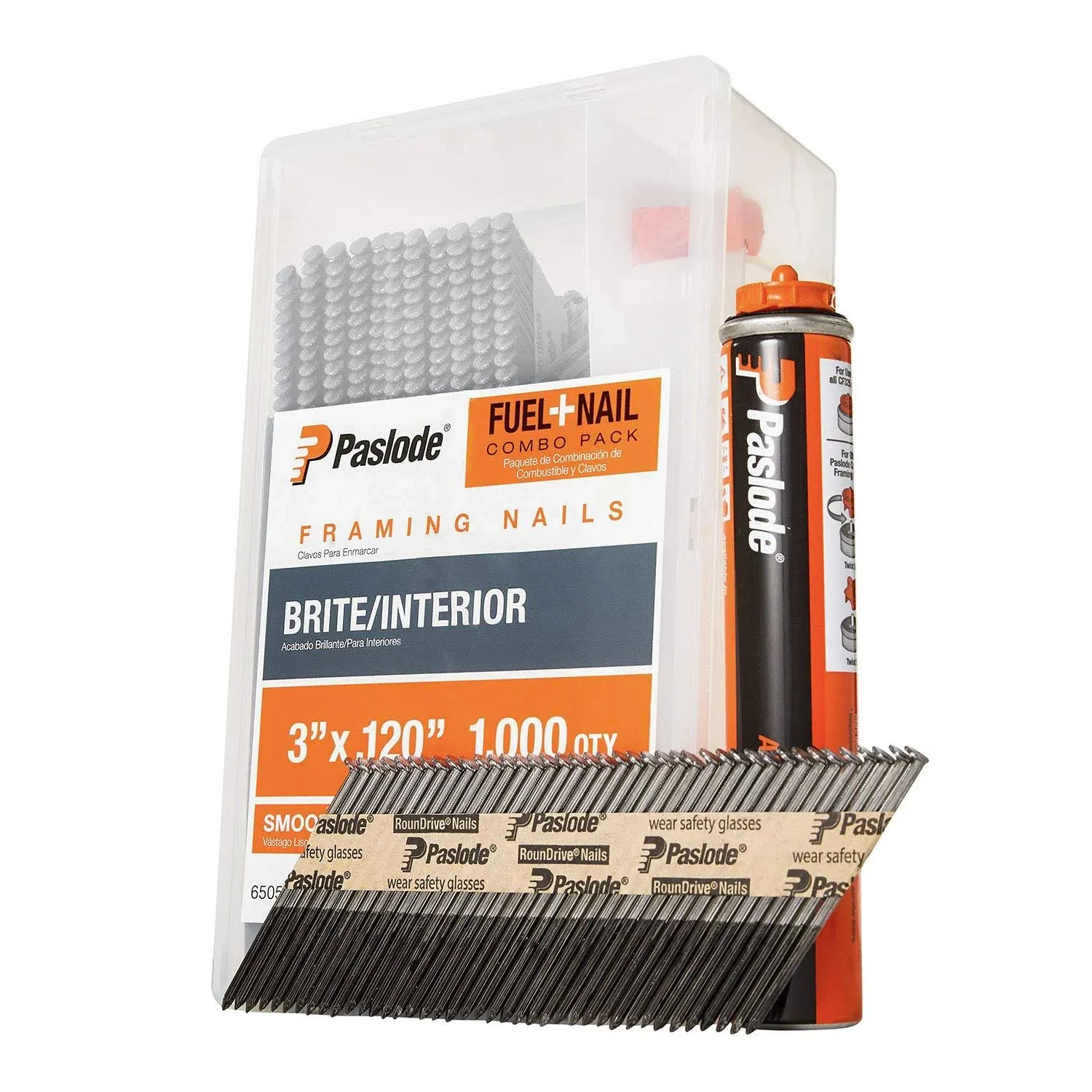 Paslode 3-in x 0.12-in 30-Degree Bright Smooth Shank Collated Framing Nails (1000-Per Box)