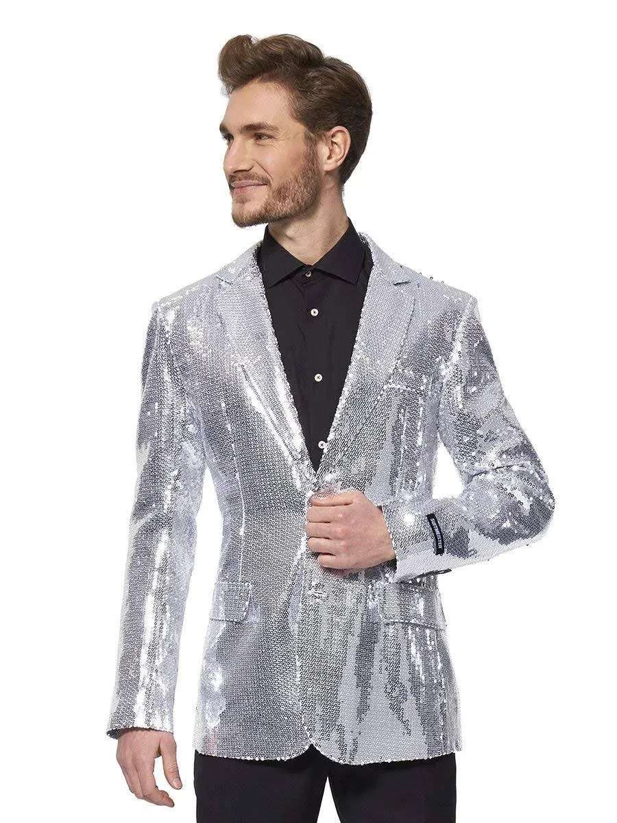 SUITMEISTER Blazer for Men - Sequins Disco Glitter Party Jacket - Slim Fit - Christmas Mardi Gras Halloween Costume