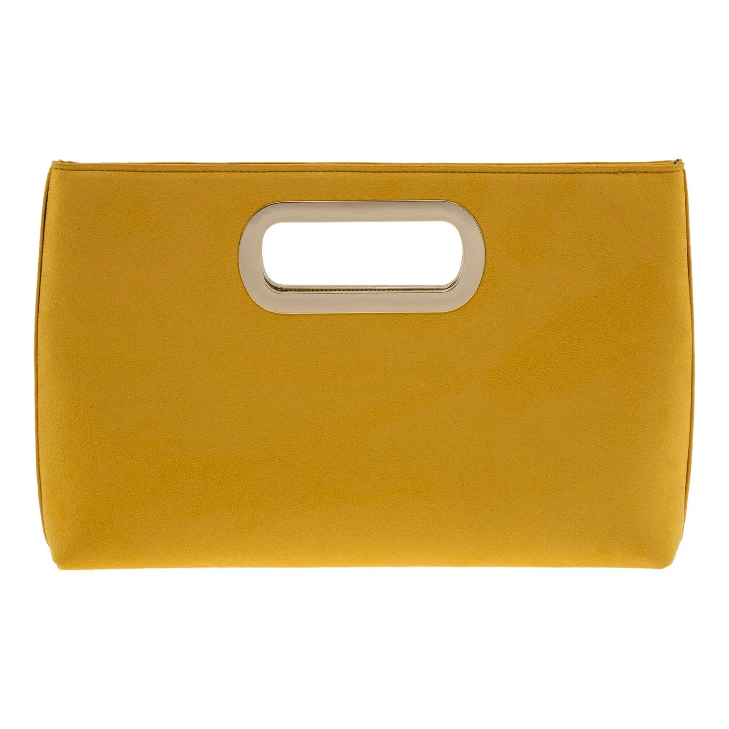 Top Handle Faux Suede Clutch