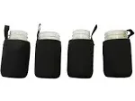 Masun Mason jar Sleeve Wide, and regular mouth quart jars (Black 4 pack)