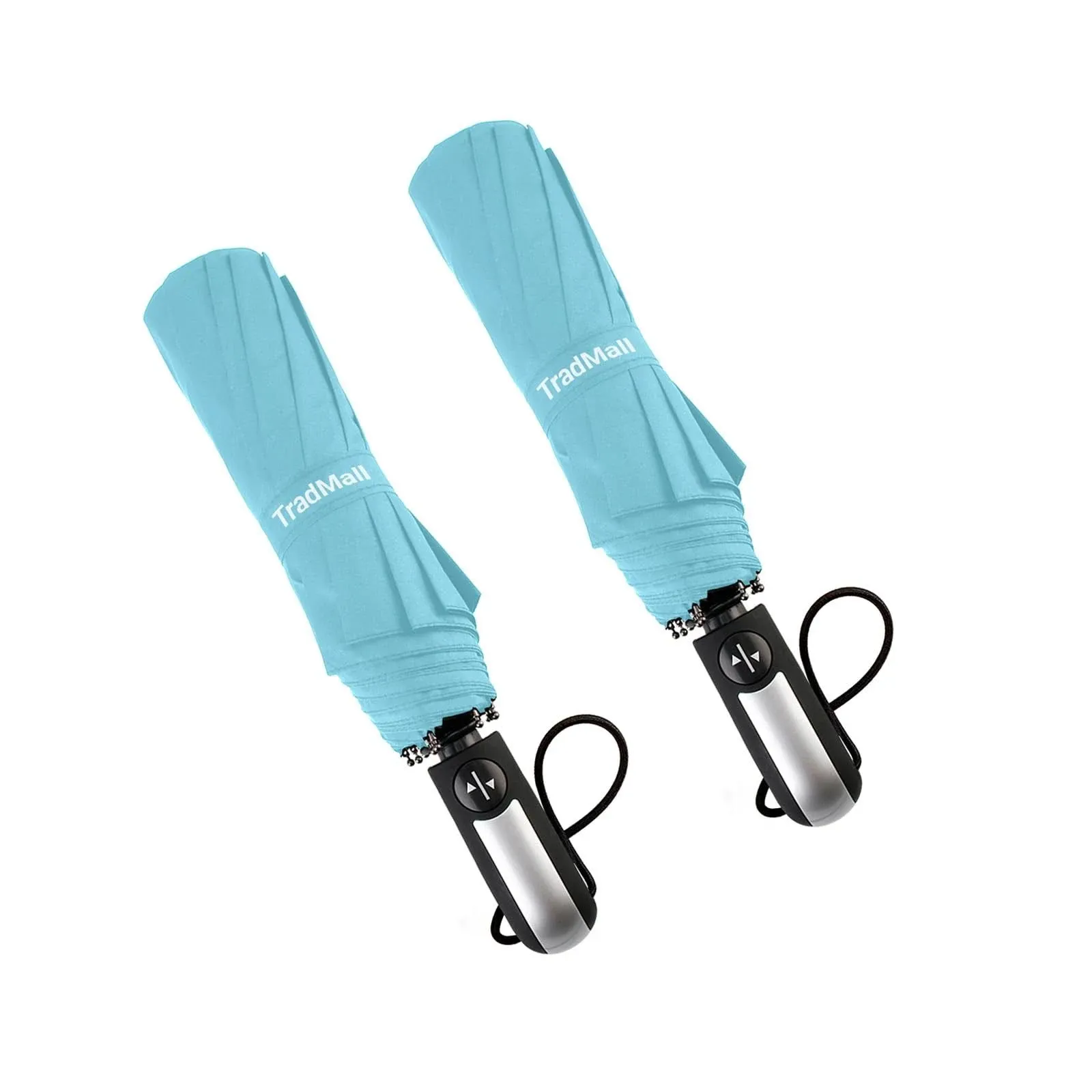 TradMall 2 Pack Travel Umbrella Windproof 46/56 Inches Large Canopy Reinforced Fiberglass Ribs Auto Open & Close