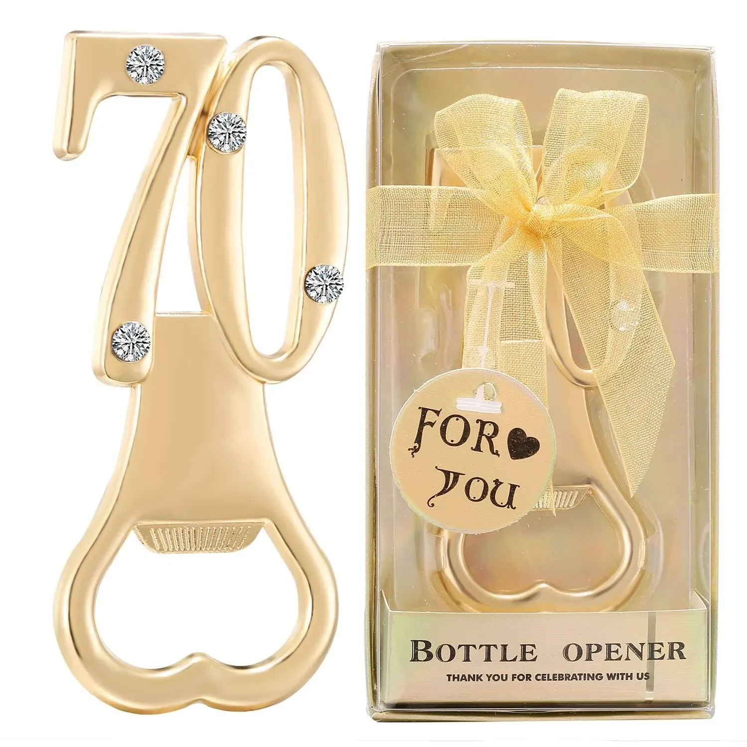 36 Pack Creative Bottle Openers for 70th Birthday Party Favors or 70th Weddin...