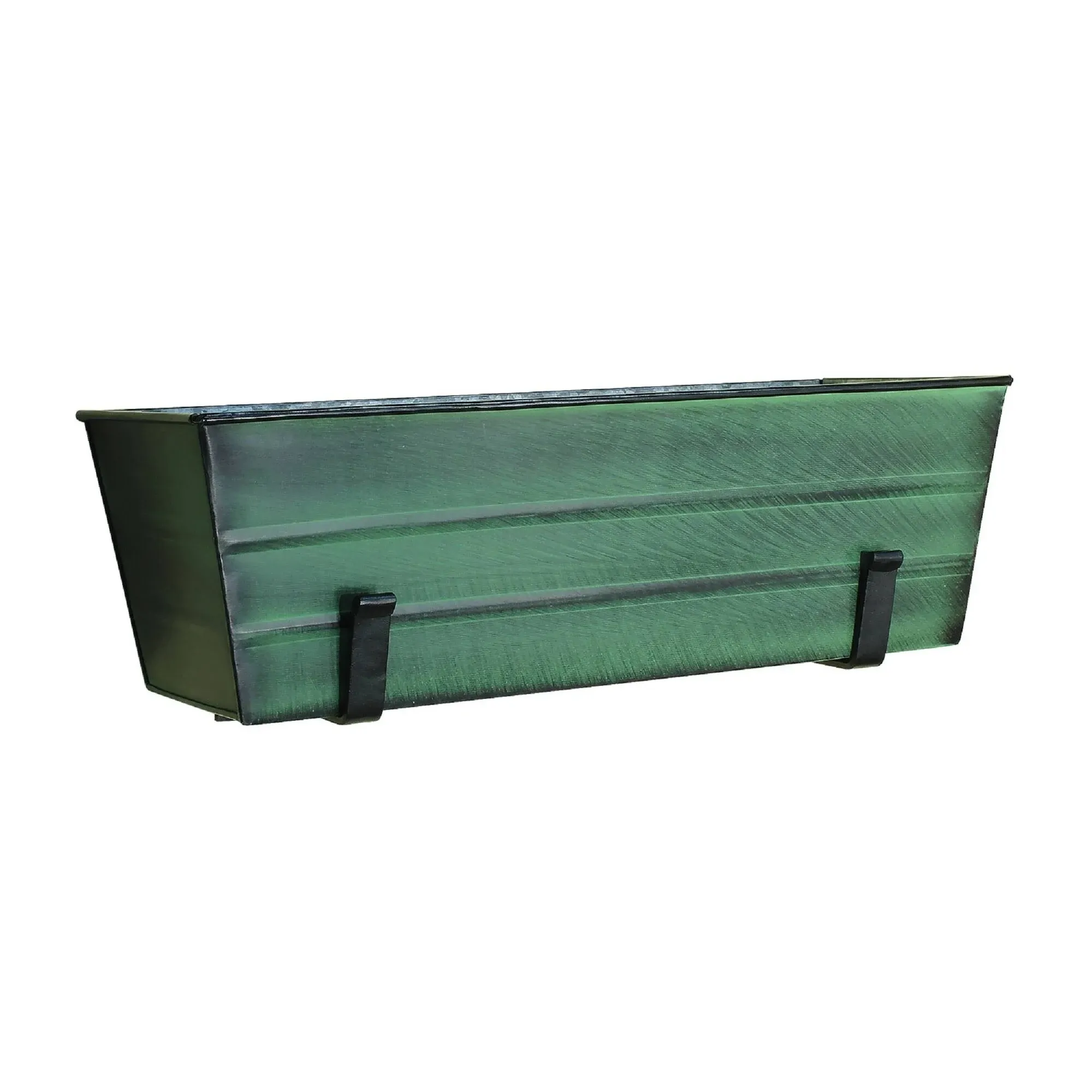 Achla Flower Box with Wall Brackets, Green - Medium