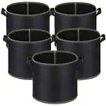 5-Pack 10 Gallon Grow Bags Heavy Duty Aeration Fabric Pots Thickened Nonwoven...