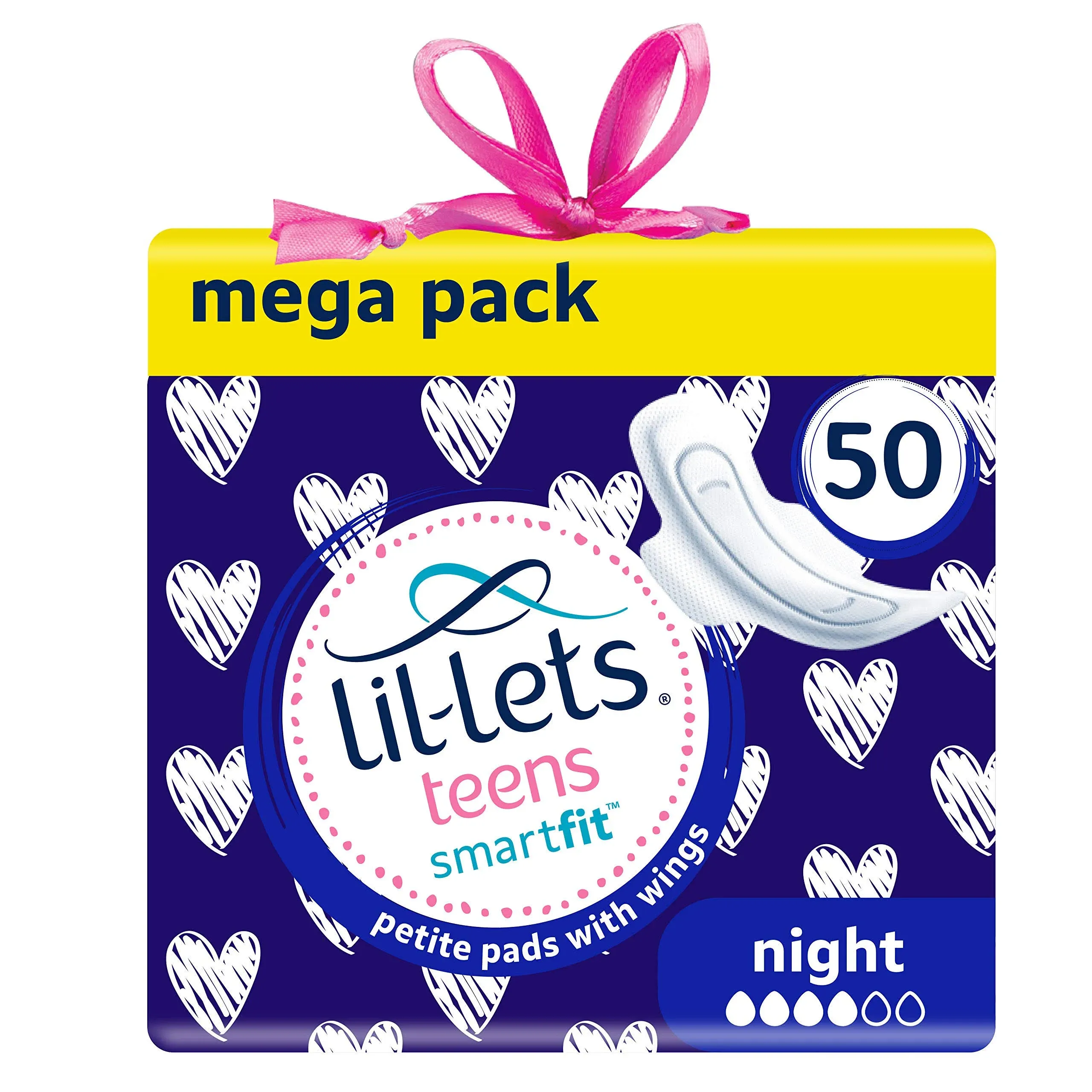 Lil-Lets Teens sanitary towels (petite) – Night – 10 pack