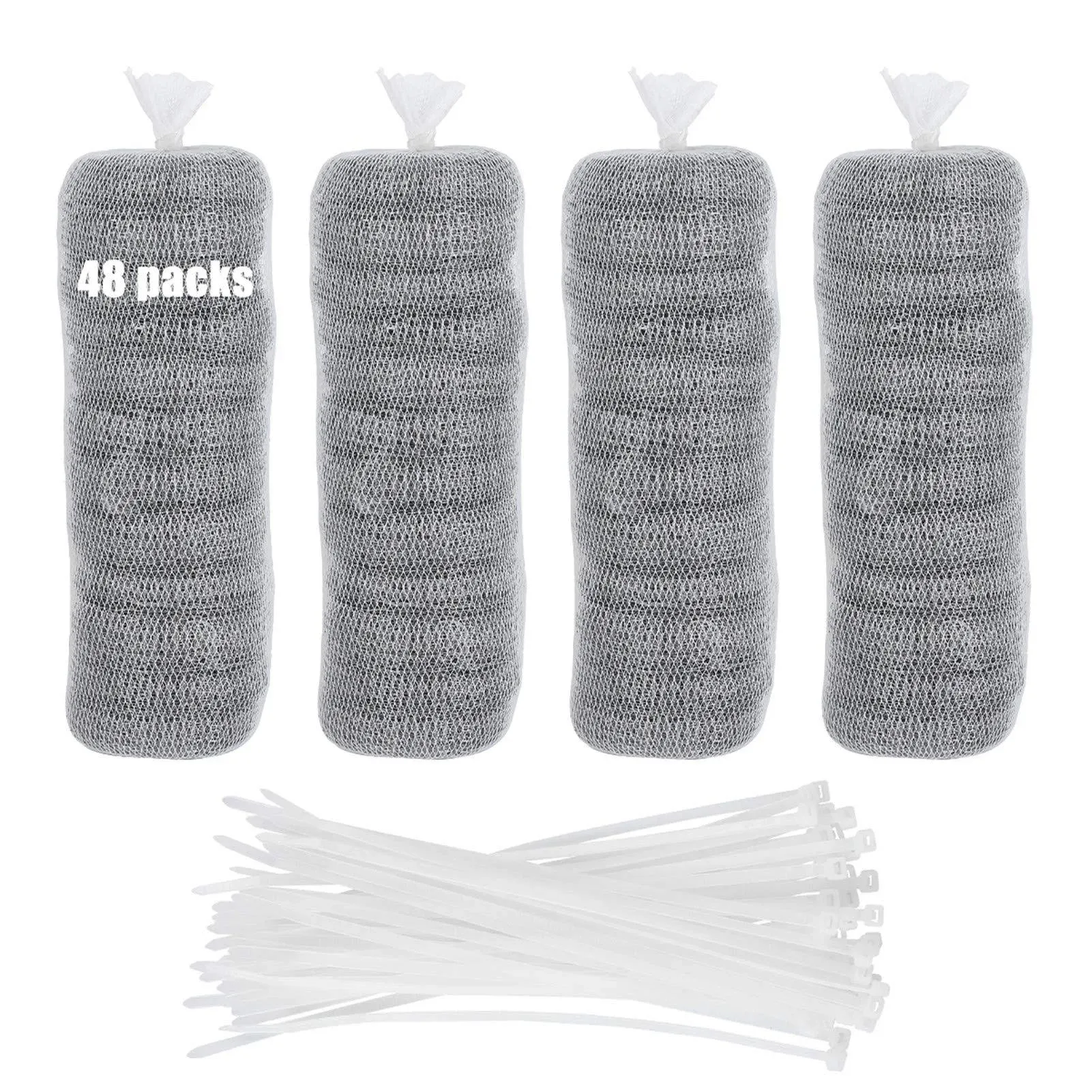 48 Pack Stainless Steel Lint Traps for Washing Machine with Cable Ties New