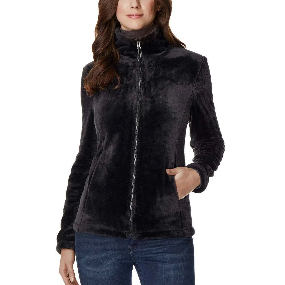 32 Degrees Heat Black Plush Faux Fur Jacket