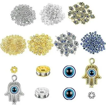 320 Pieces Evil Eye Charms Set Includes 100 Evil Eye Beads 20 Hamsa Hand Evil Eye ...