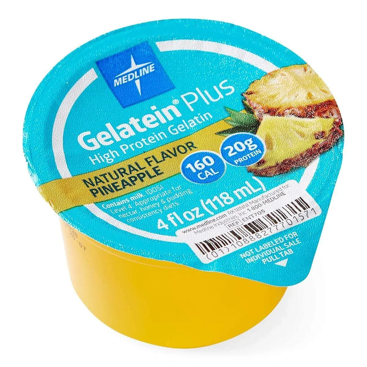 Medline Active Gelatein Plus Supplement, Pineapple Flavor, 4-oz. Cup