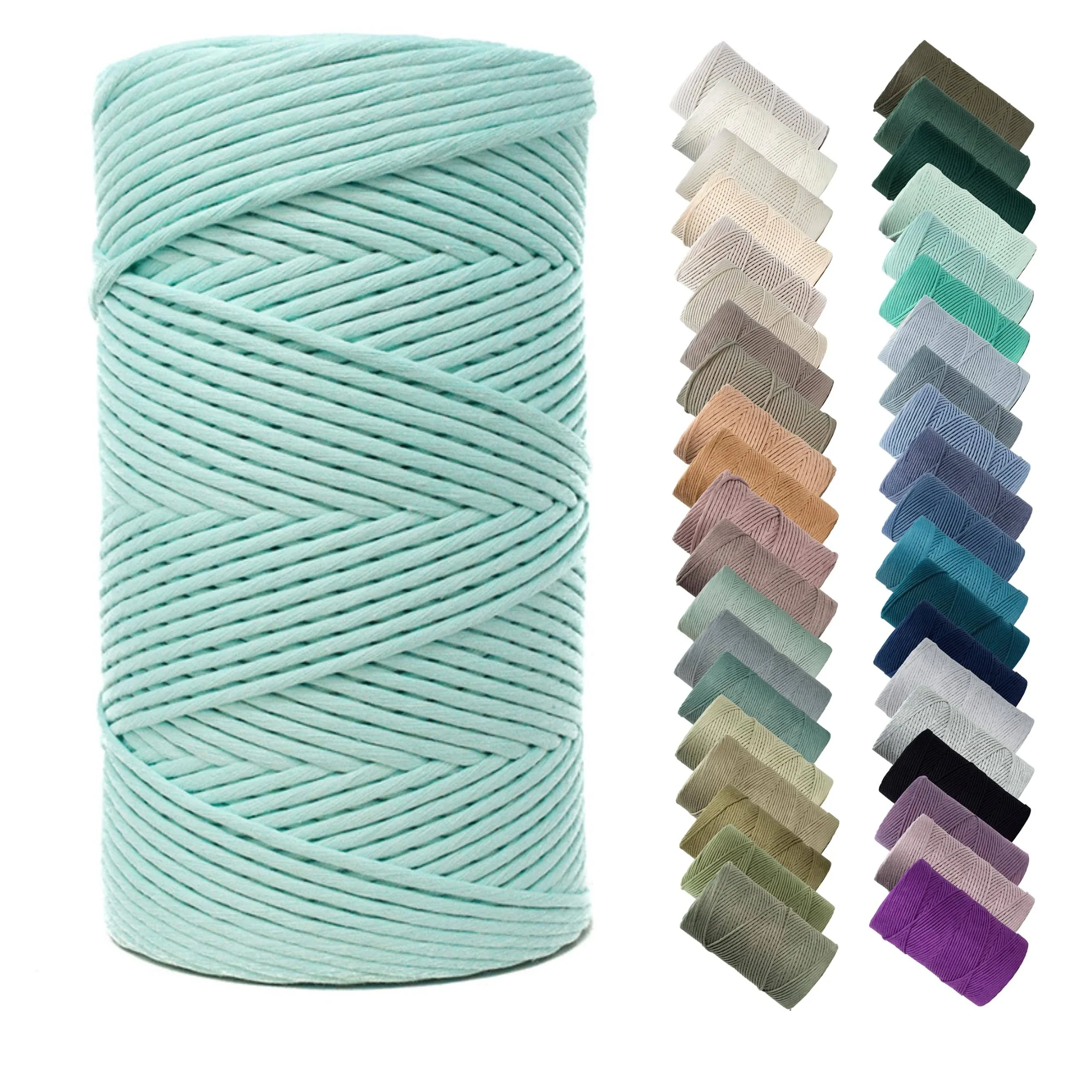 GANXXET Recycled Cotton Macrame Cord 4mm x 547 Yards - Thick Single Strand Cord ...