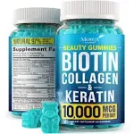 Hair Vitamins Natural Gummies Biotin Multivitamin for Hair Skin & Nails with Collagen & Keratin