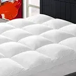 BALICHUN Queen Mattress Topper, Extra Thick Pillowtop, Cooling Mattress Topper, Plush Mattress Pad Cover 400TC Cotton Top Protector with 8-21 Inch Deep Pocket 3D Snow Down Alternative Fill