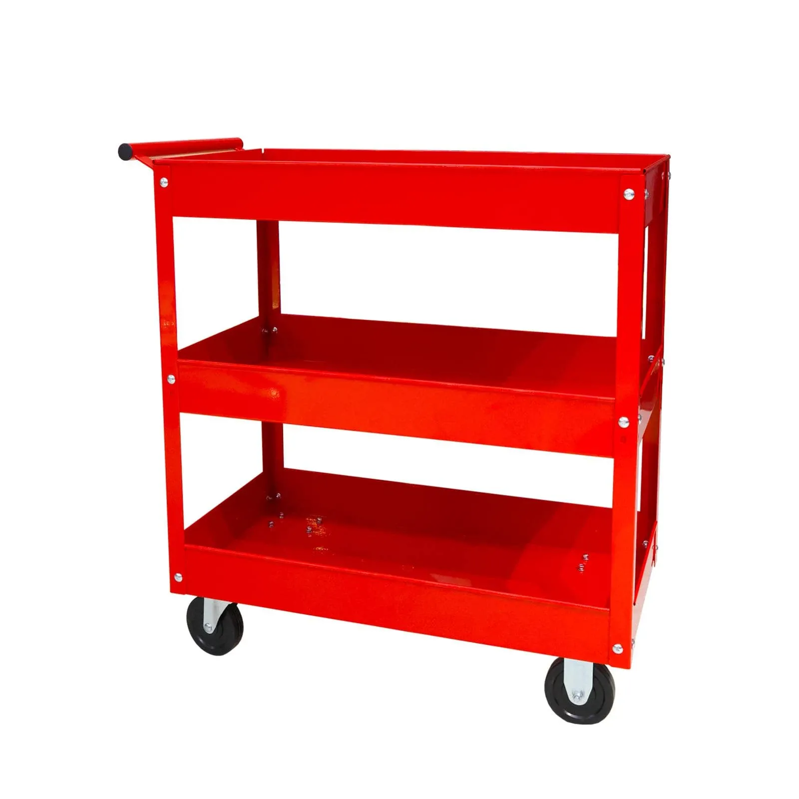 Big Red 400 lbs Capacity 3 Shelf Steel Service Utility Cart Aptc302r