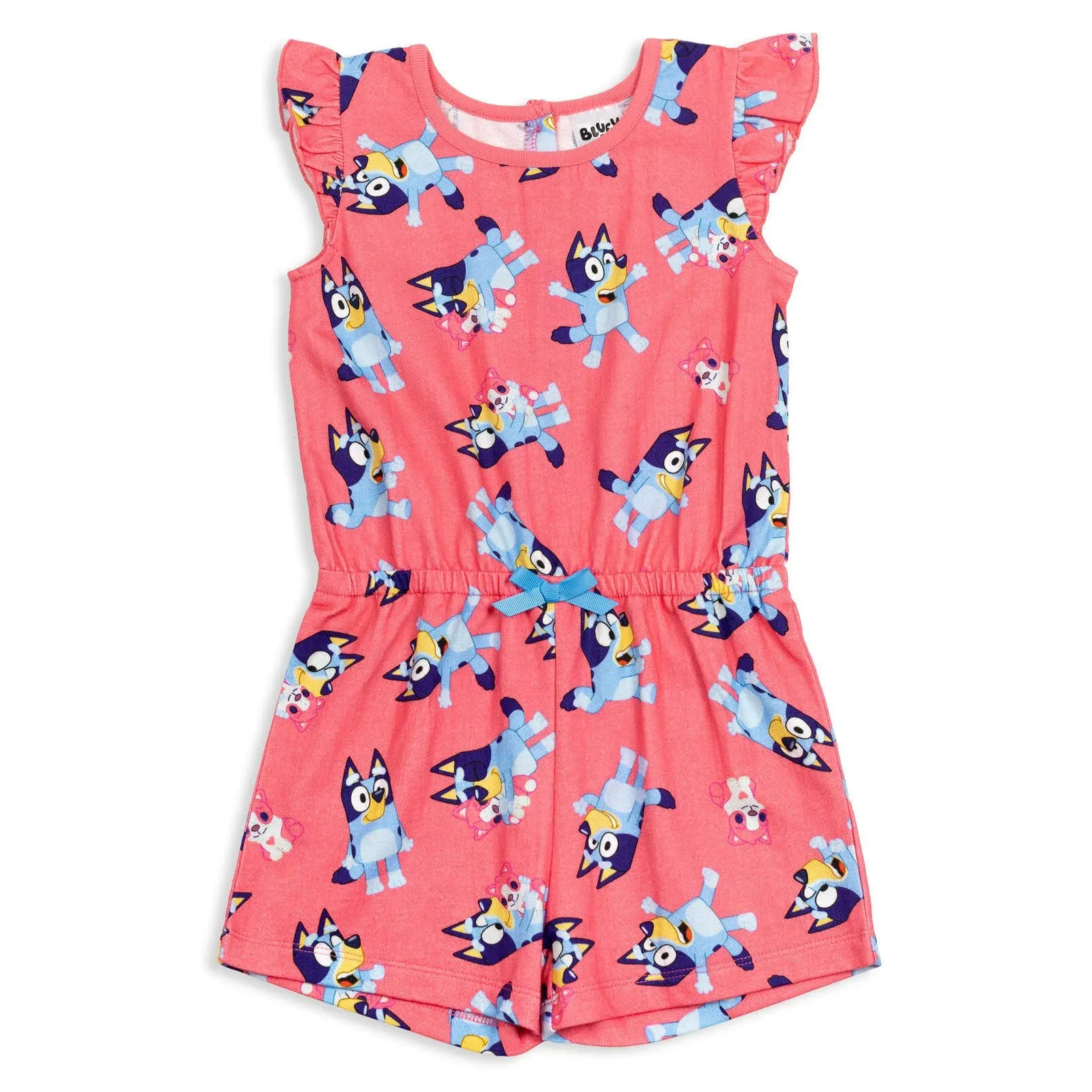 Bluey Polly Puppy Infant Baby Girls French Terry Sleeveless Romper Pink 18-24 Months