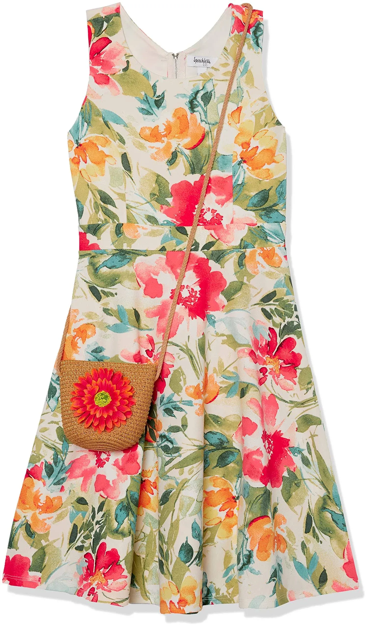 NWT Speechless Floral Crepe Sleeveless Dress Girls 14 Spring Flowers