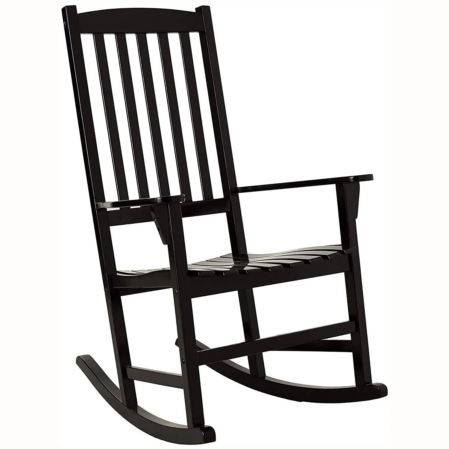 Bentley Outdoor Porch Rocking Chair for Patio Furniture, Solid Wood, Black