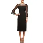 Alex Evenings Embellished Shift Dress - Black - 10p