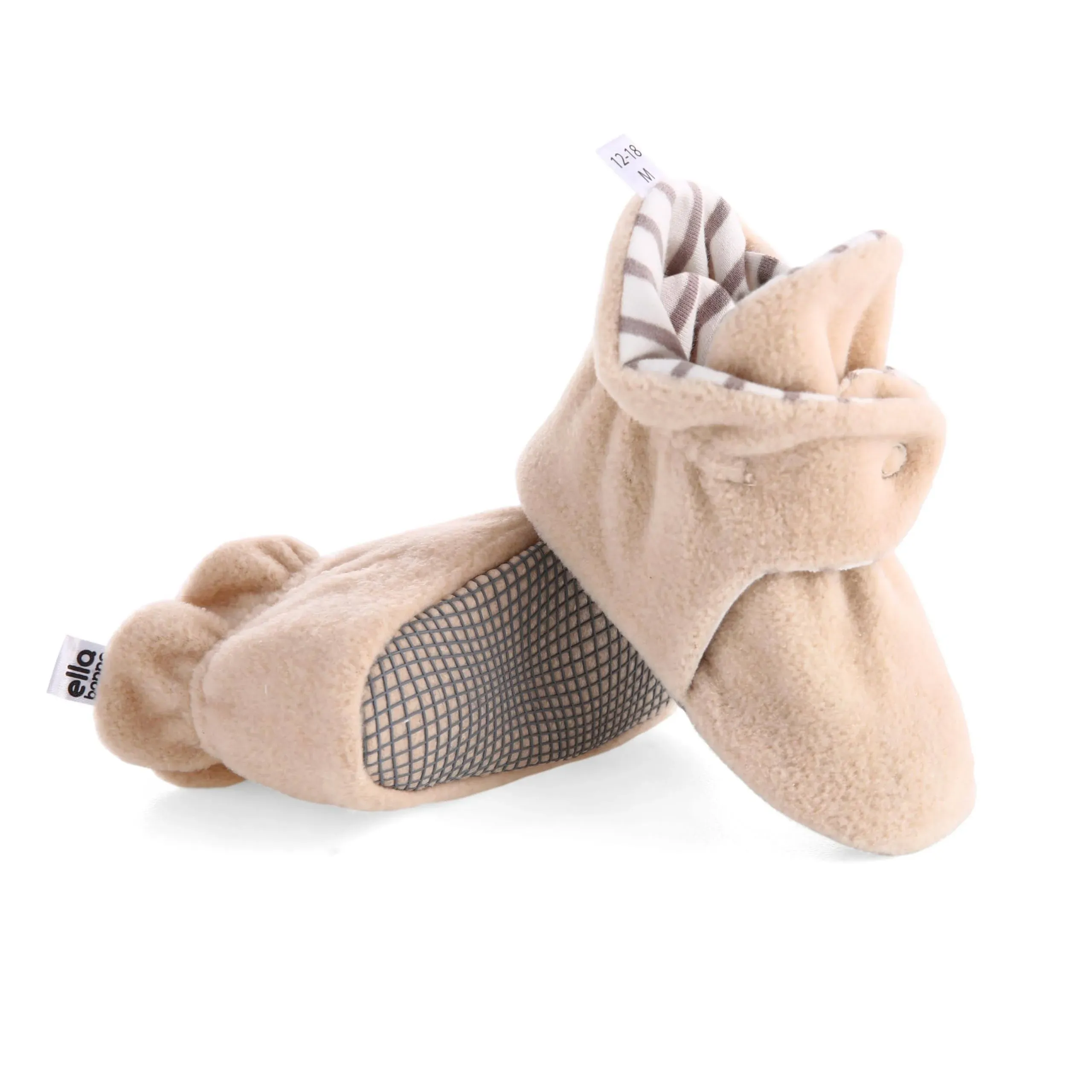 Ella Bonna Soft Baby Shoes Baby Booties Organic Newborn, Beige, 18-24 Months, Infant unisex