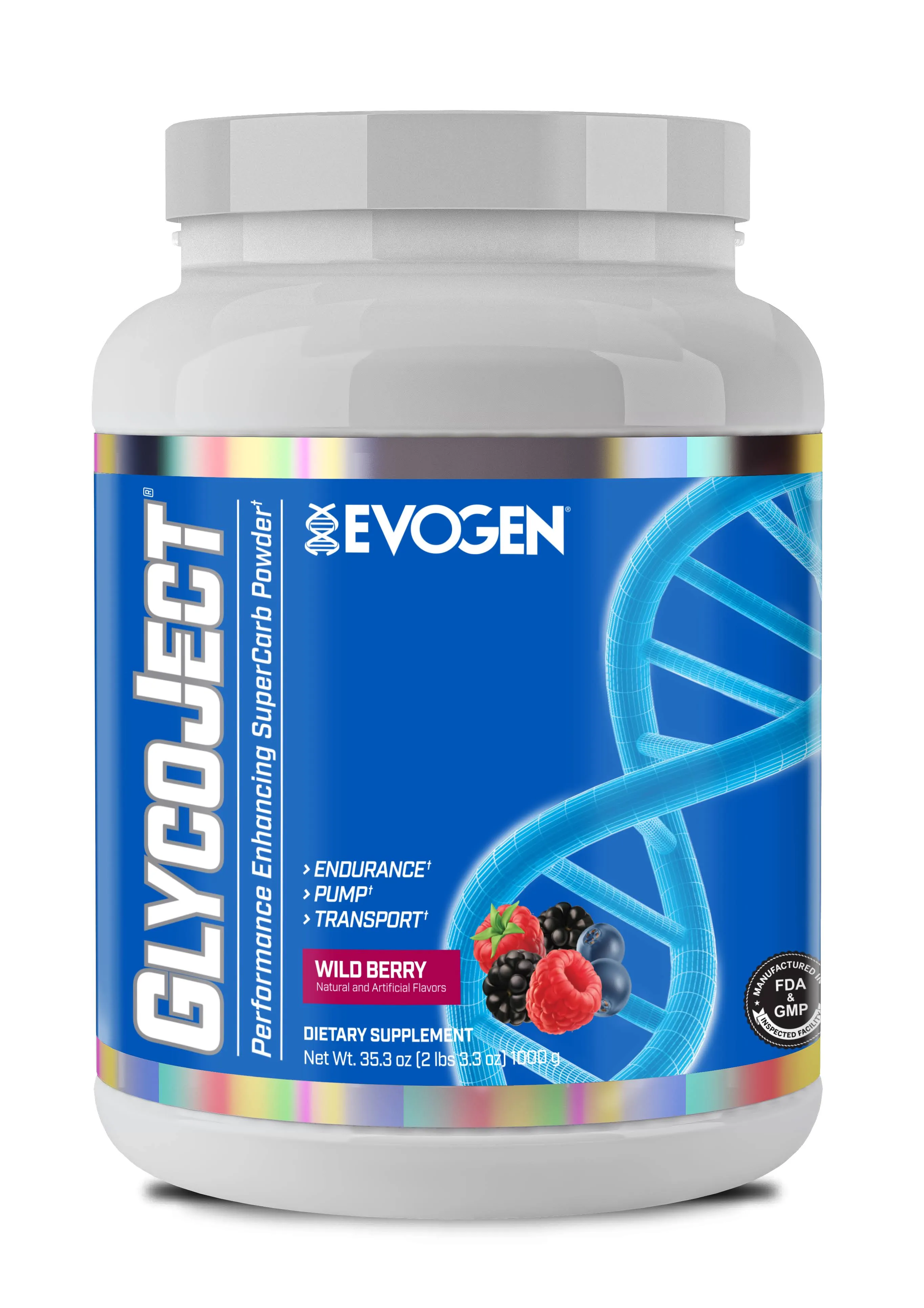 GlycoJect Carb Powder 37srv | Evogen - Wild Berry