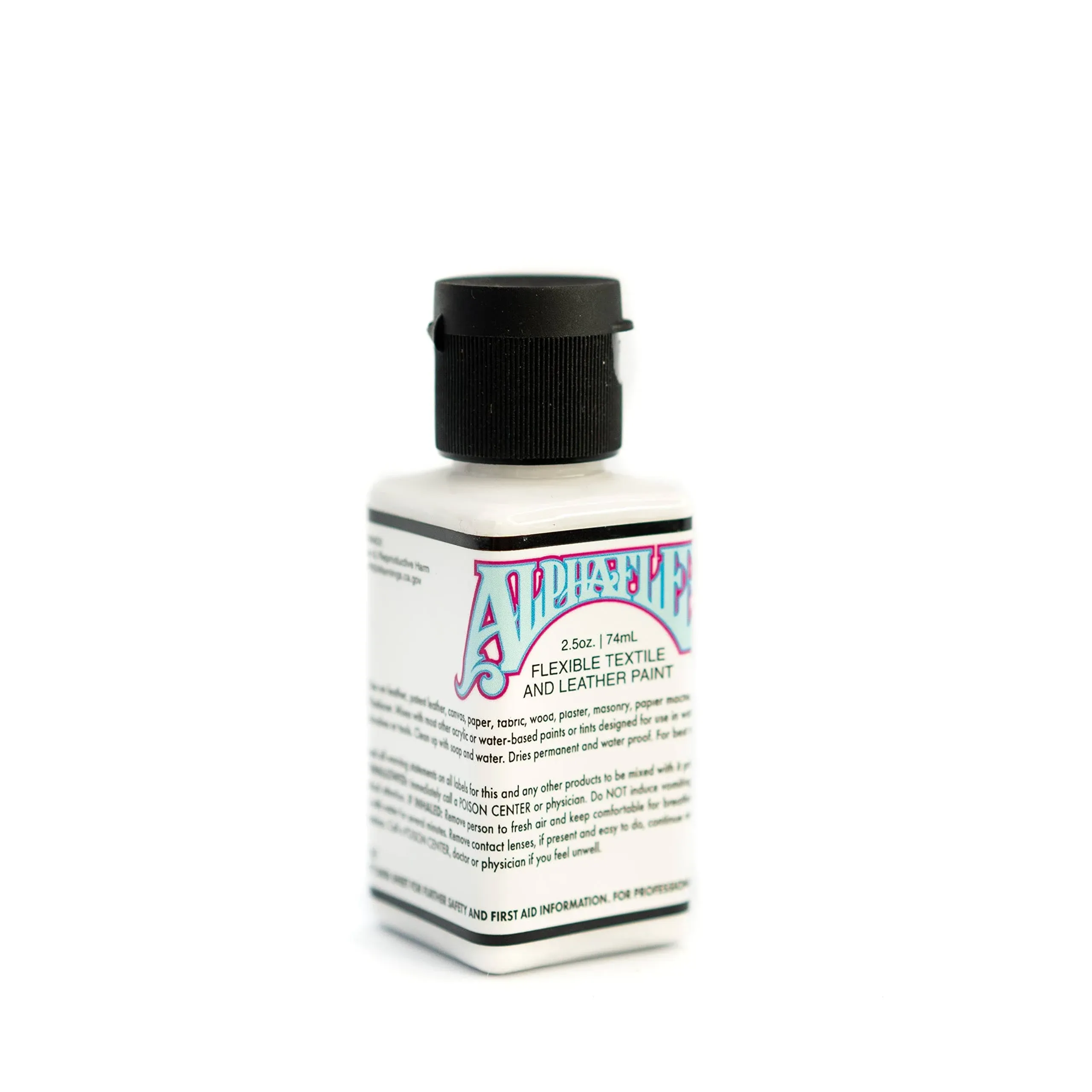 Alpha6 AlphaFlex Textile and Leather Paint - Alpha White, 74 mL, Bottle