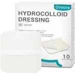 Dimora Hydrocolloid Wound Dressing, 10 Pack Ultra Thin 4" x 4" Large Patch Bandages with Self-Adhesive, Fast Healing for Bedsore, Burn, Blister, Acne Care, Sterile and Waterproof