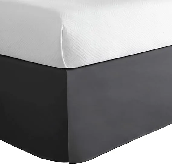 Cotton Rich 200TC 14&#034; Bedskirt Grey Full Queen 14&#034; Drop Corners Cotton/Polyest<wbr/>er