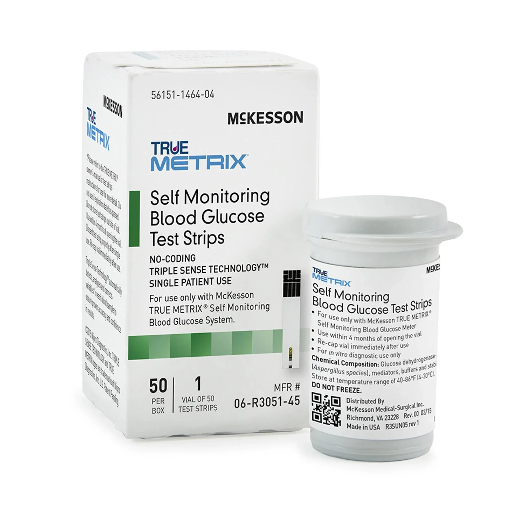 Blood Glucose Test Strips McKesson TRUE METRIX® 50 Test Strips Per Box