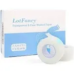 Lotfancy Transparent Medical Tape, 12 Rolls 1inch x 10yards, Adhesive Clear Hypoallergenic Surgical Tape,pe First Aid Tape for Wound, Bandage, Sensit