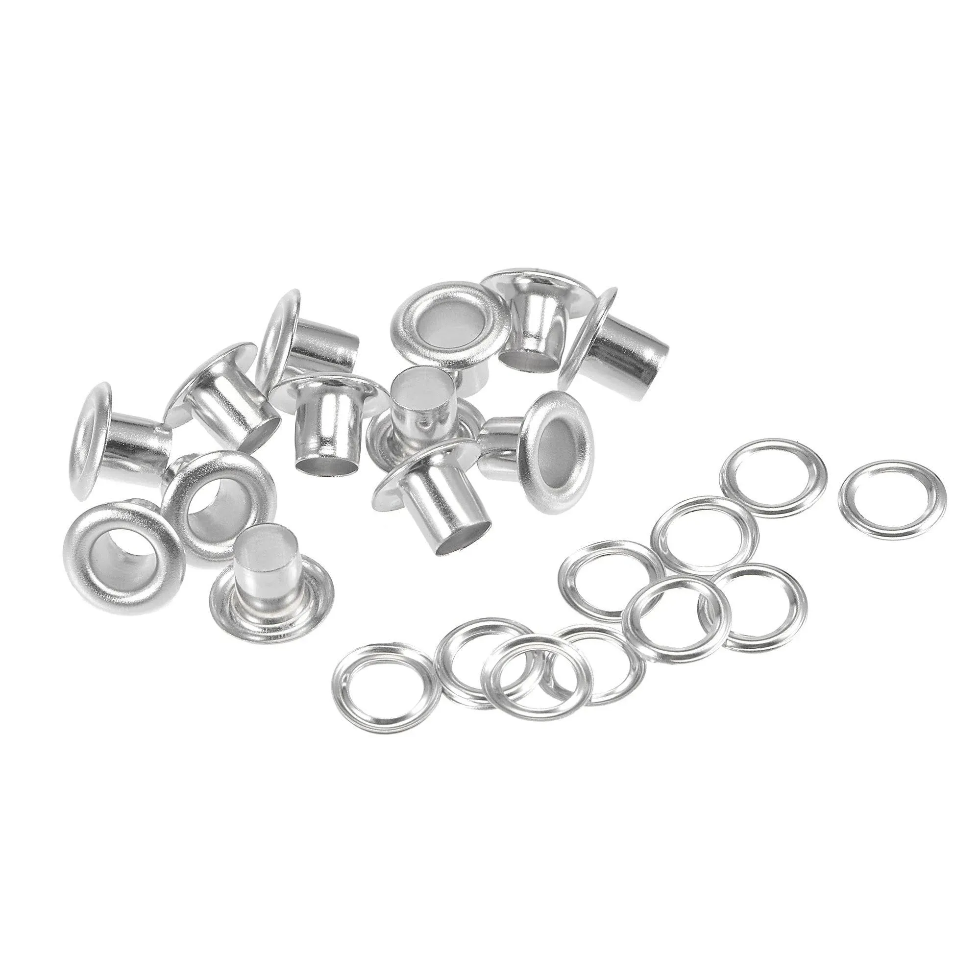 Uxcell Grommets Eyelets with Washers Kit, Alloy Grommet for Shoes | Harfington, Silver / 200set