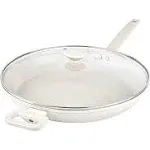 Granitestone Desert Collection 14 in. Nonstick Frying Pan with Lid, Beige