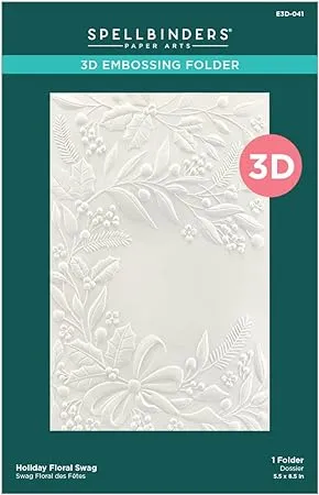 SPELLBINDERS: Holiday Floral Swag | 3D Embossing Folder