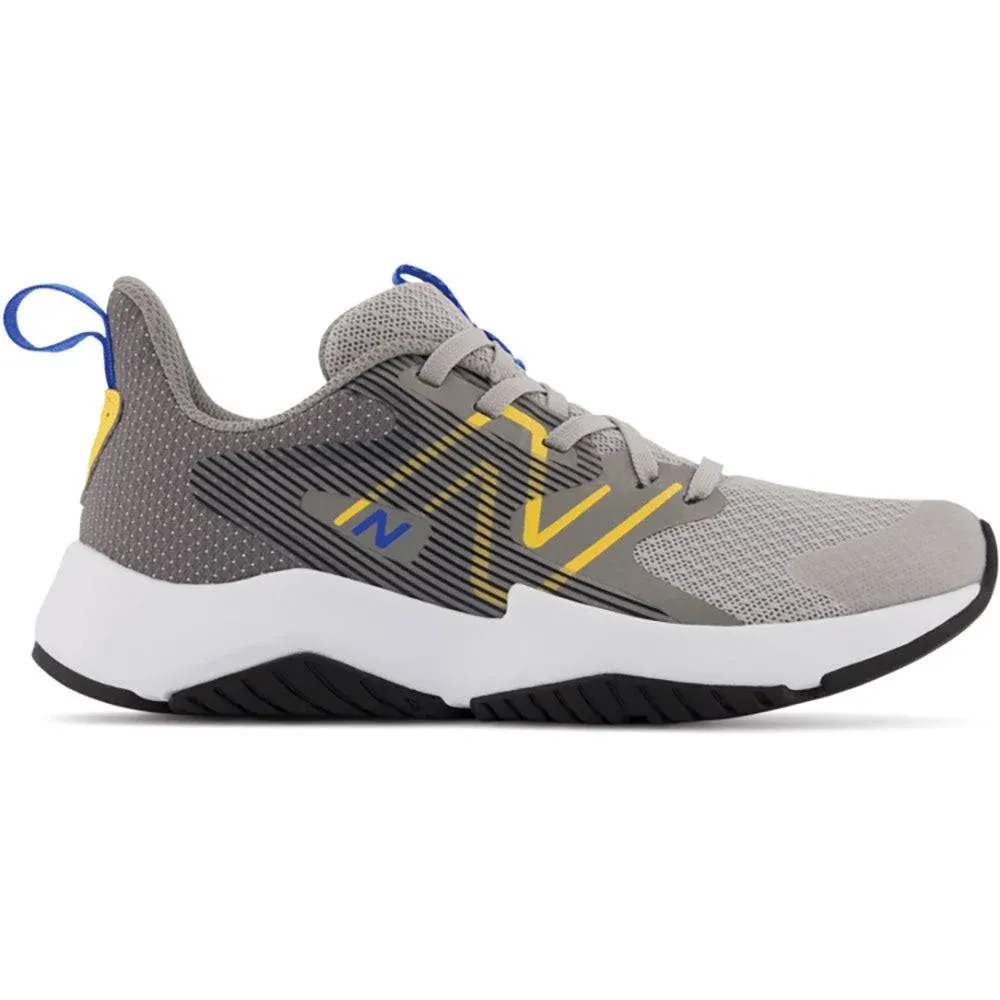 New Balance Kids' Rave Run V2 Grey/Yellow - PKRAVGY2 - 10.5 - W