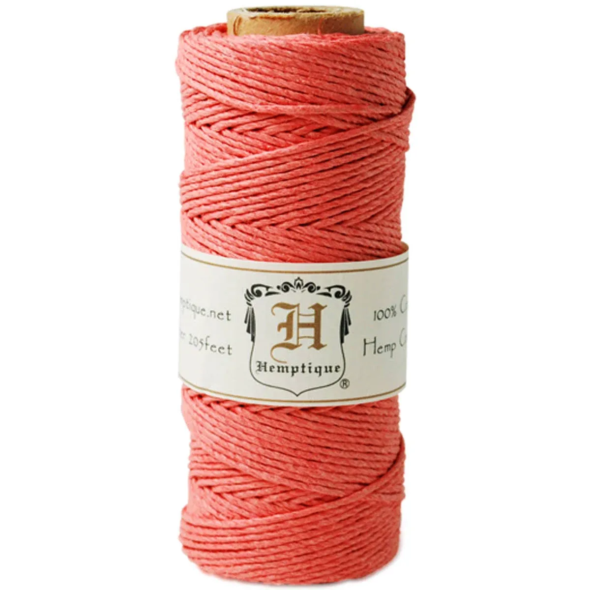 Hemptique Hemp Cord Spool, Sunset Coral, 205' - 20 lbs 