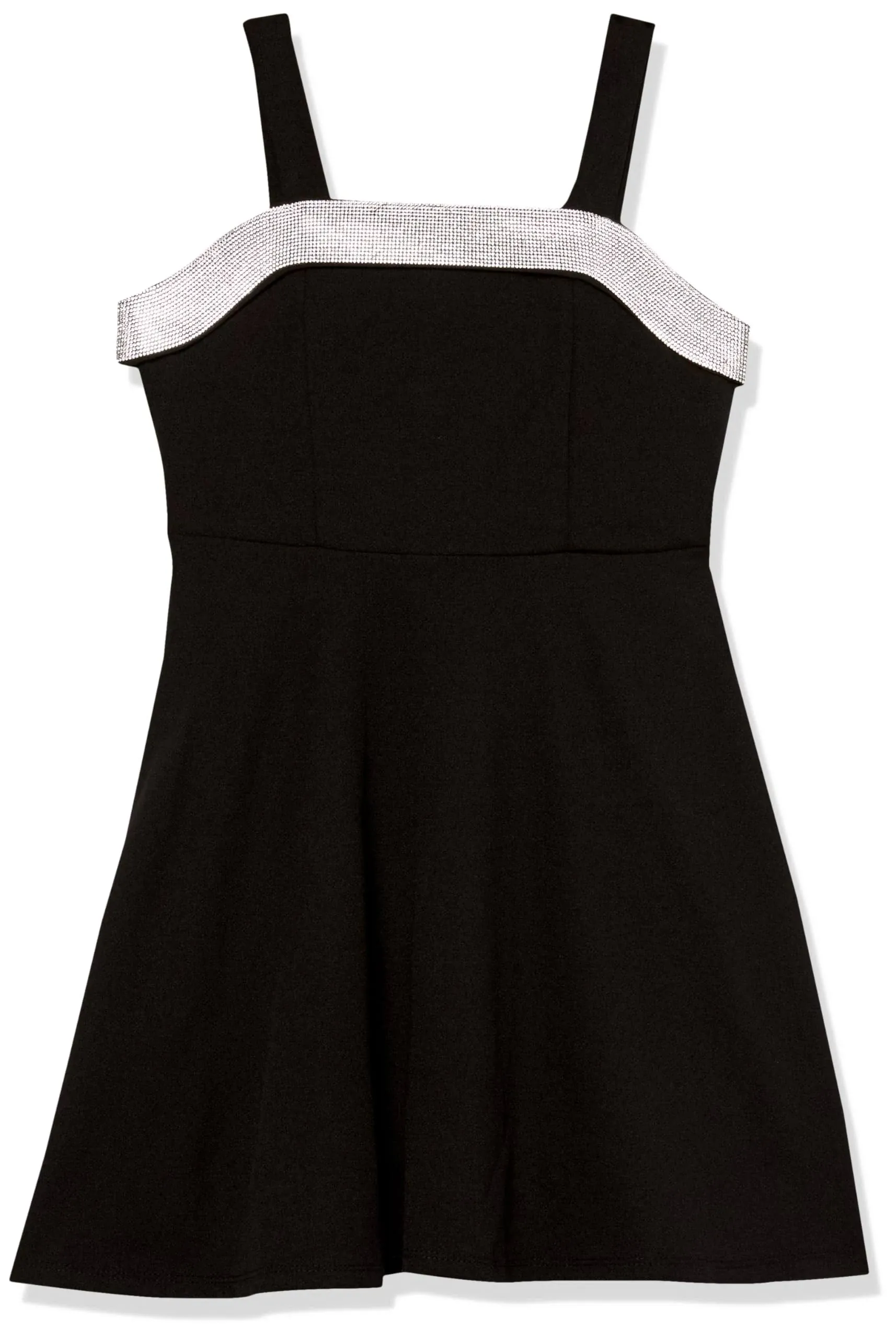 Speechless Girls 7-16 Skater Dress with Rhinestone Trim, Black