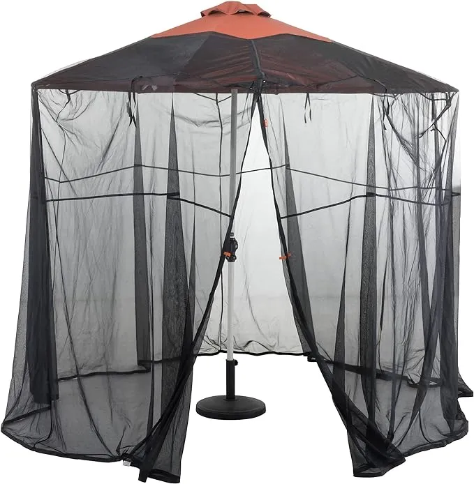 Classic Accessories Universal Round Patio Umbrella Insect Screen Canopy, Black