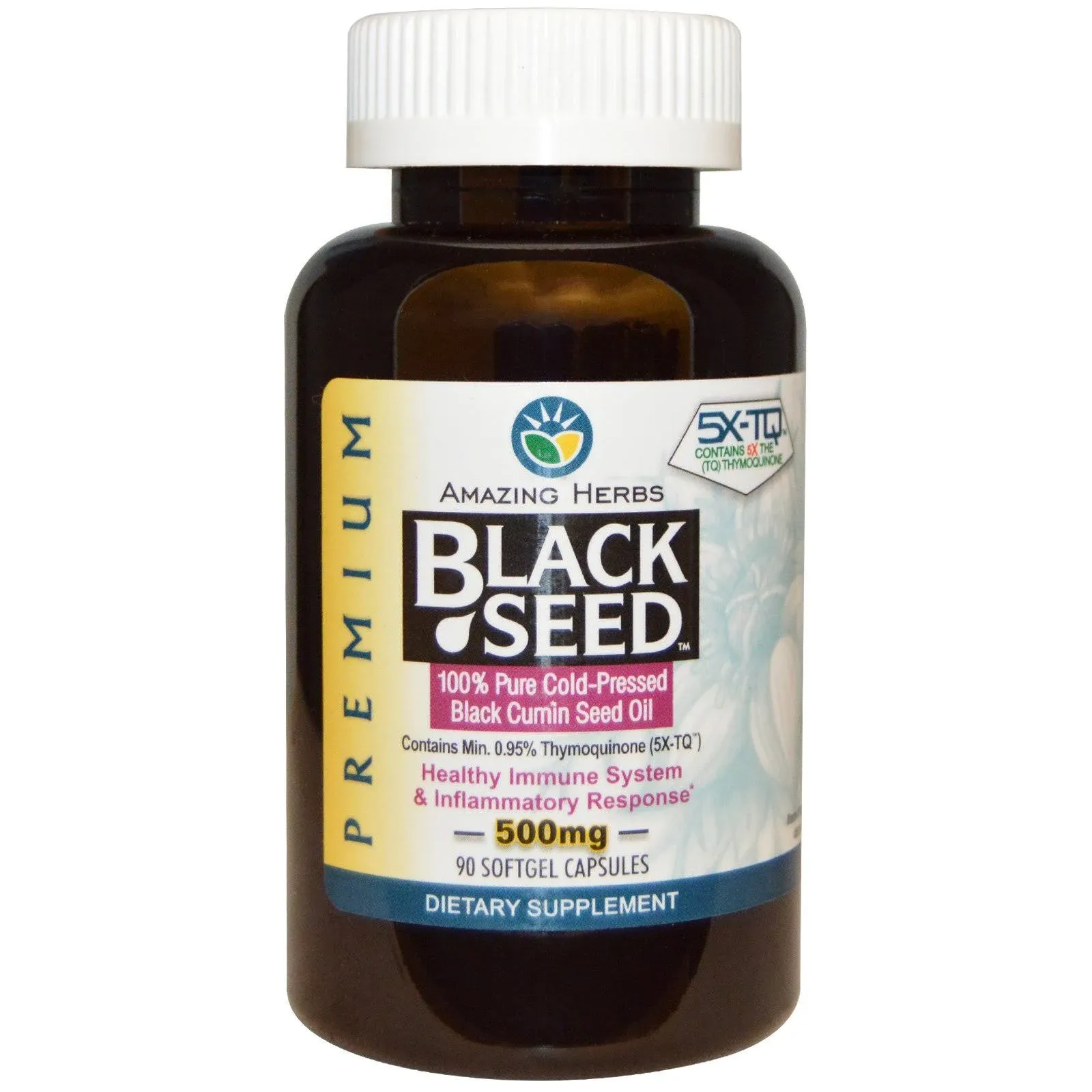 Amazing Herbs Premium Black Seed Oil 90 Capsules