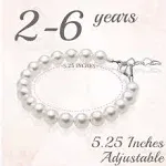 Sterling Silver White Pearl Bracelet for Girls