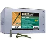 Deck Plus 48709 Wood Screws #8 x 2&#034;, Green, 1/4 Keg