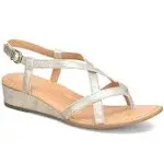 Børn Sibyl Slingback Wedge Sandal in Natural Leather