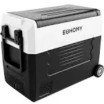 Euhomy 12 Volt Refrigerators, -4°F~68°F, 58 Quart Portable Freezer Electric Cooler 12/24V DC & 120-240V AC, Removable Divider, Car Fridge for Car, RV,