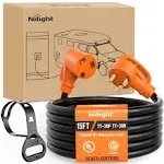 Nilight 30 Amp 15ft RV Extension Cord 125V Heavy Duty 10 Gauge Pure Copper STW Wire UL ETL Listed 3 Prong TT-30P TT-30R 30F/30M Weatherproof Cord