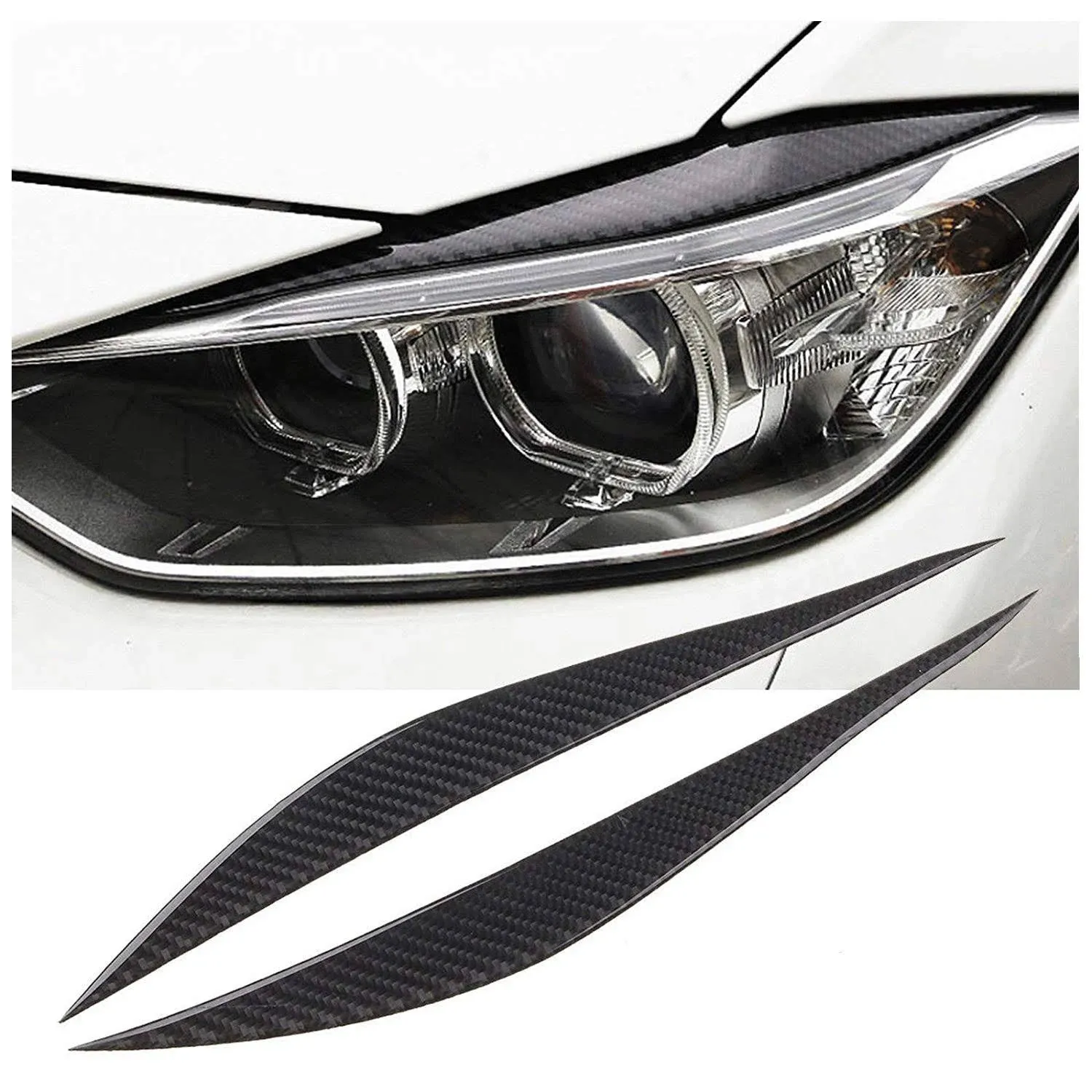 x Xotic Tech Xotic Tech Headlight Eyelid Overlay Decal Cover, Headlamp Eyebrow Eye Lid Decoration Sticker, Compatible with BMW 3 Series F30 2