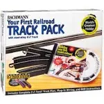 Bachmann Trains Snap-Fit E-Z TRACK WORLD’S GREATEST HOBBY TRACK PACK - Steel Alloy Rail With Black Roadbed - HO Scale , White Medium