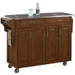 Create-a-Cart Cottage Oak Finish Stainless Top - Homestyles Furniture 9200-1062