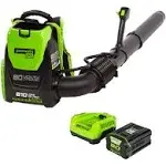 Greenworks 80V (180 MPH / 610 CFM / 75+ Compatible Tools) Cordless Brushless Backpack Leaf Blower, 2.5Ah Battery and Rapid Charger Included