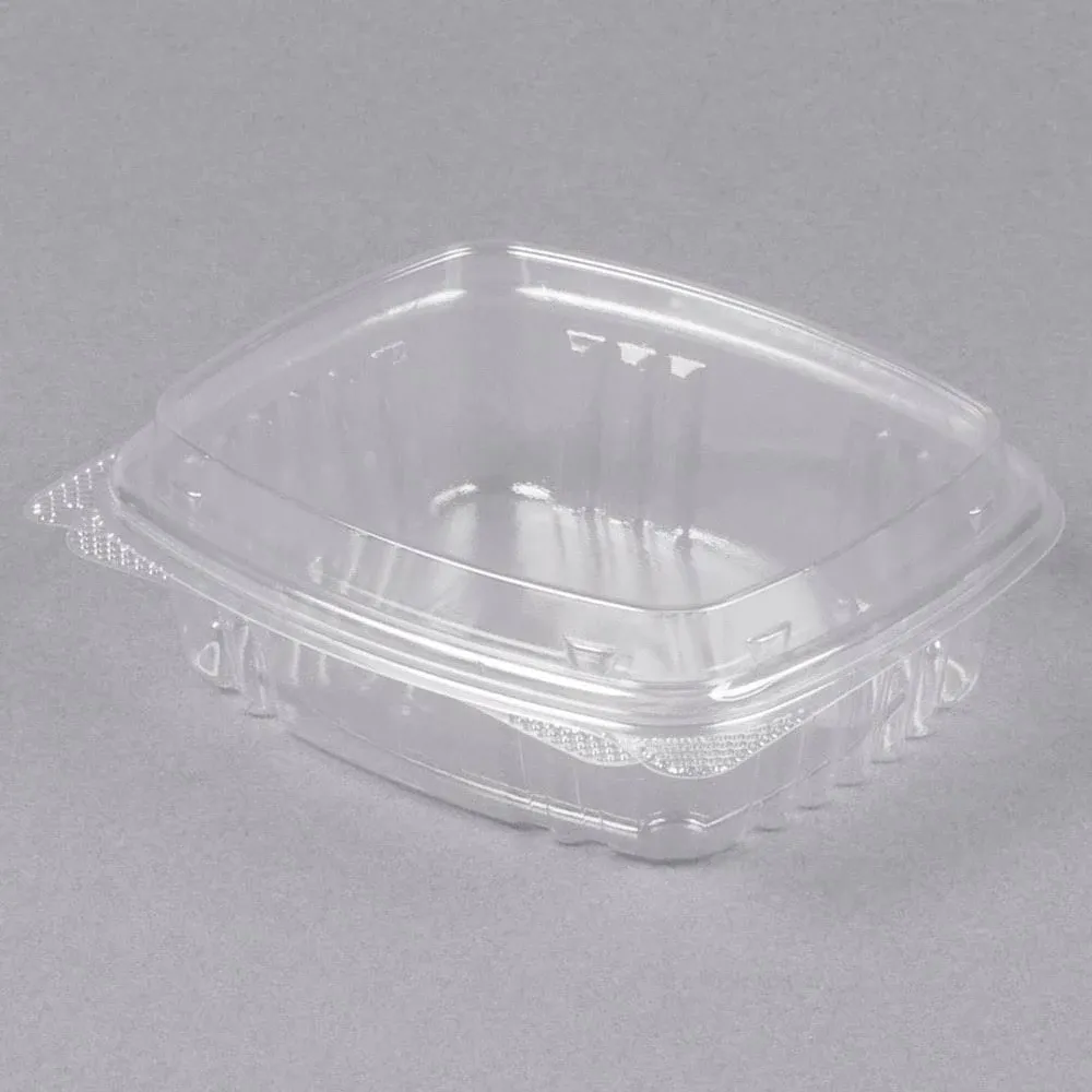 Genpak 8 oz. Clear Hinged Deli Container with High Dome Lid - 200/Case