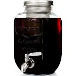 Willow & Everett Cold Brew Maker - Glass Pitcher with Filter - Iced Coffee or Tea Carafe, 1 Gallon